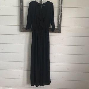 Peach Love Black open-back jumpsuit